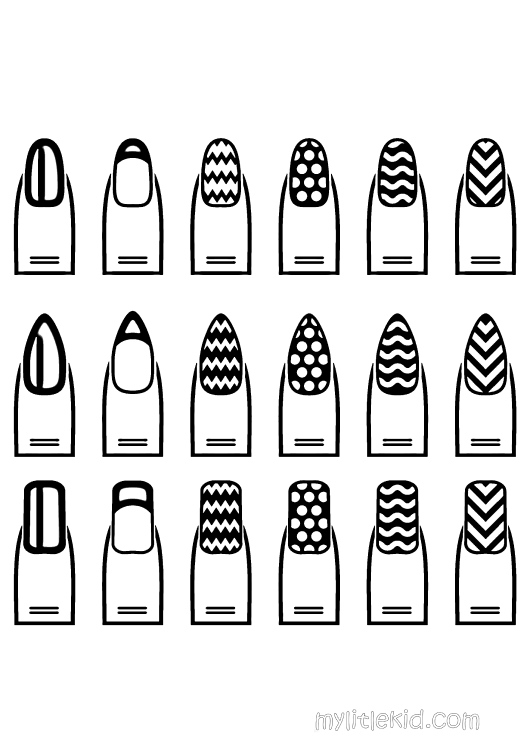 Nail coloring pages for girls print or download for free