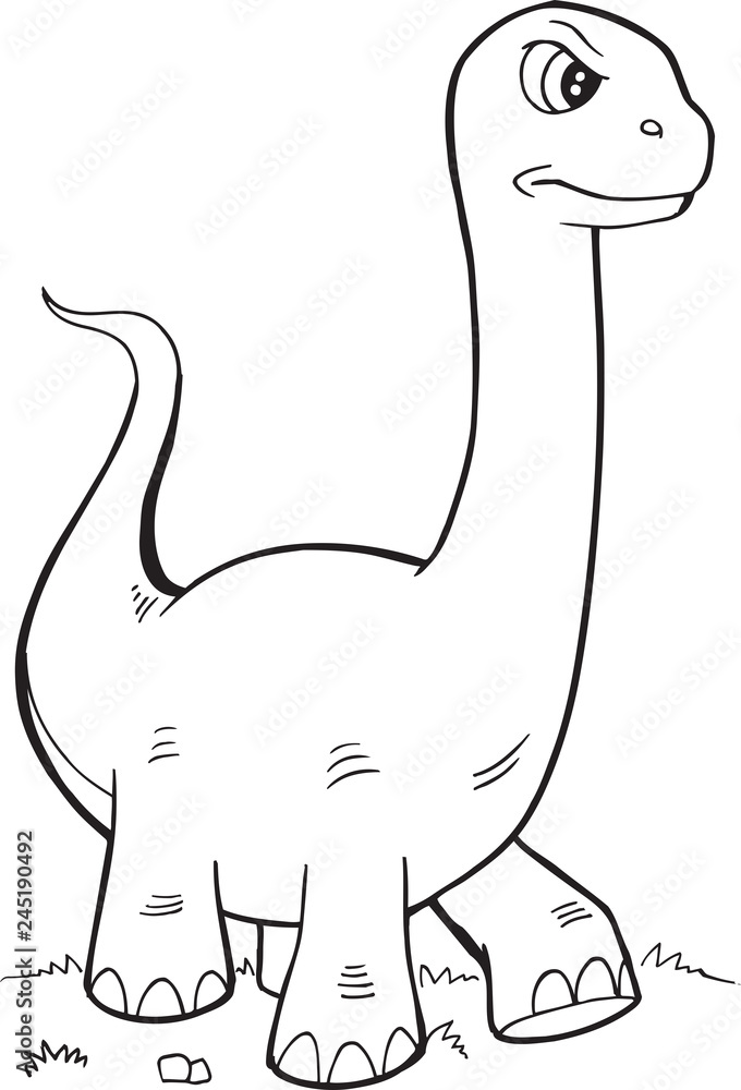 Brachiosaurus dinosaur coloring page vector illustration art vector