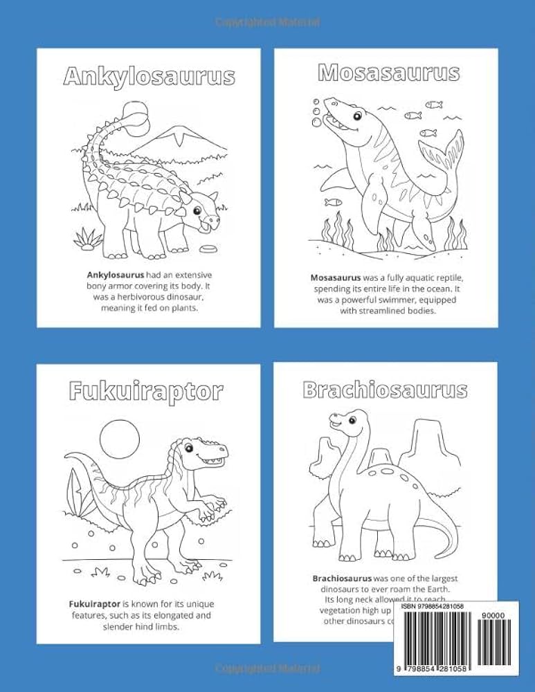A to z dinosaur loring book for kids amazing and ol dino facts for boys and girls