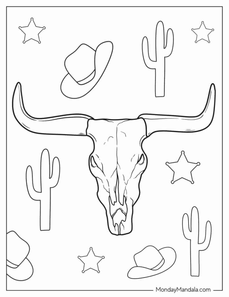 Bull coloring pages free pdf printables