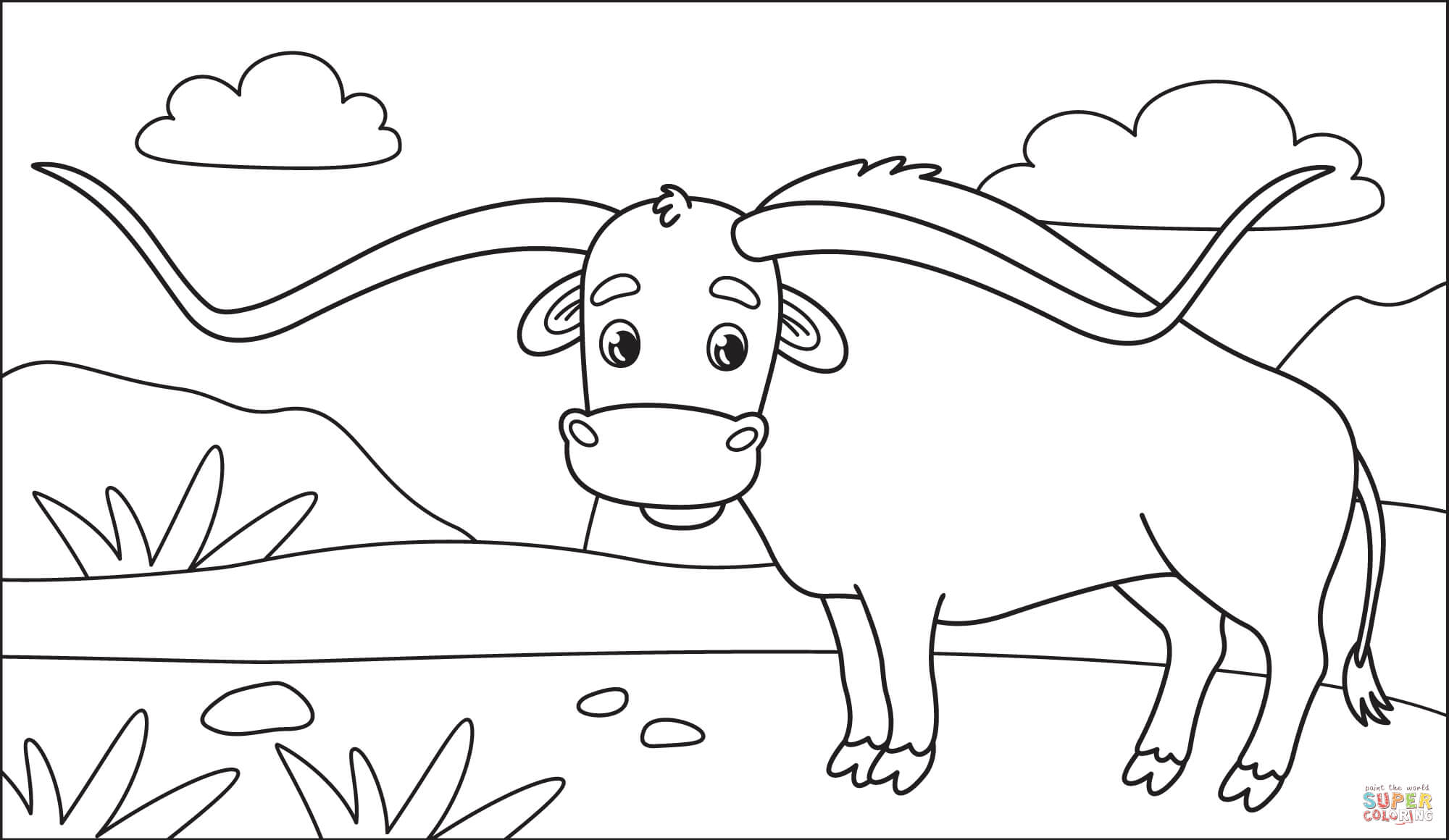 Longhorn coloring page free printable coloring pages