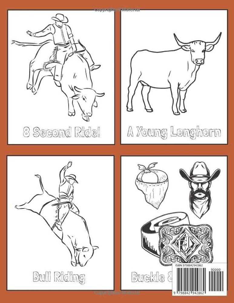 Bulls longhorns coloring book fun pages to color in