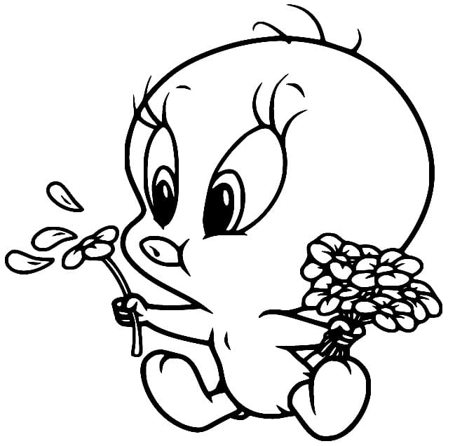 Baby bird face coloring page