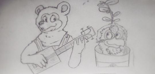 Billy bob and looney bird sketch by marceltoing on