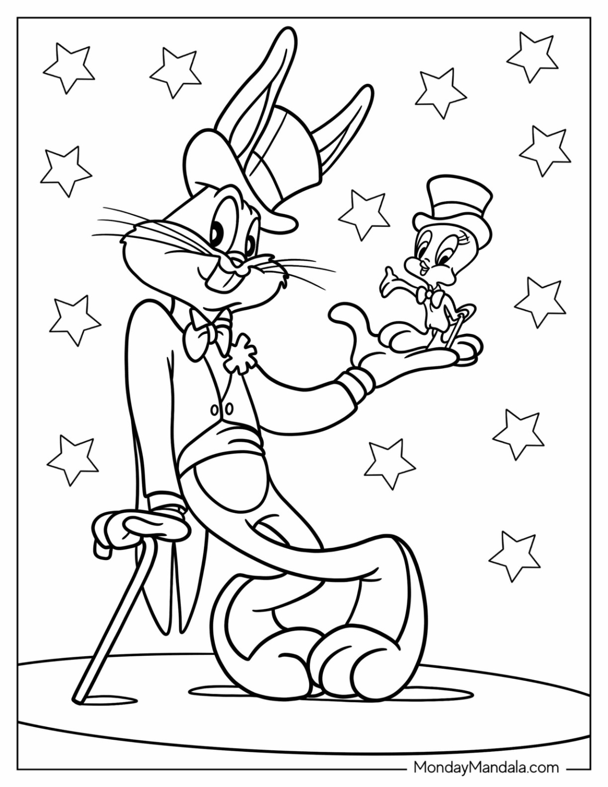 Bugs bunny coloring pages free pdf printables