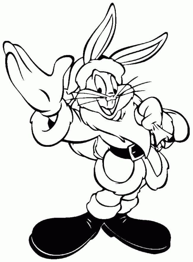 Santa claus bugs bunny coloring page