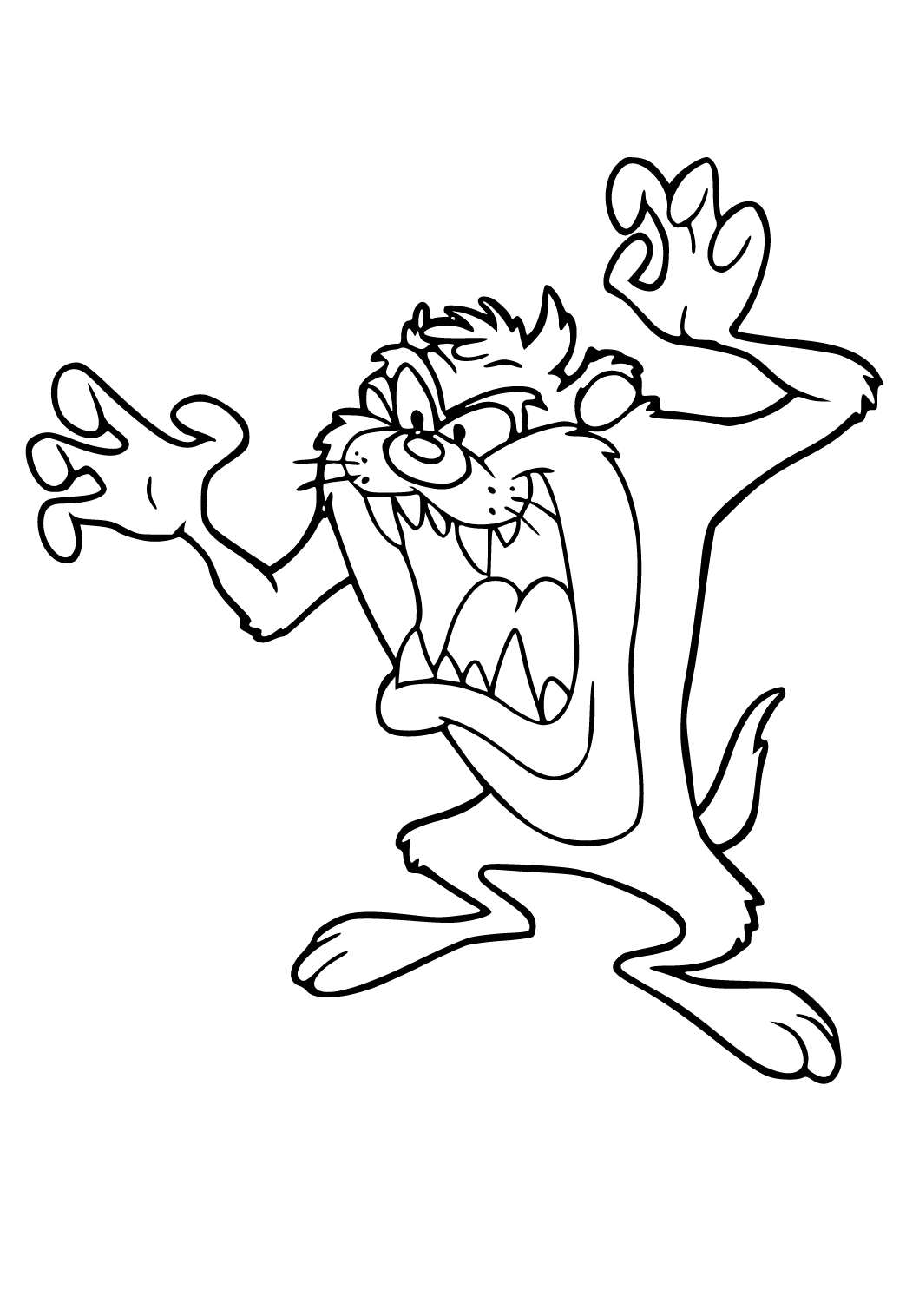 Free printable looney tunes devil coloring page for adults and kids