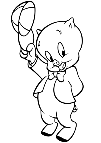Looney tunes porky coloring page free printable coloring pages