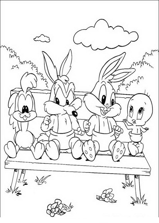 Printable coloring sheets baby looney tunes