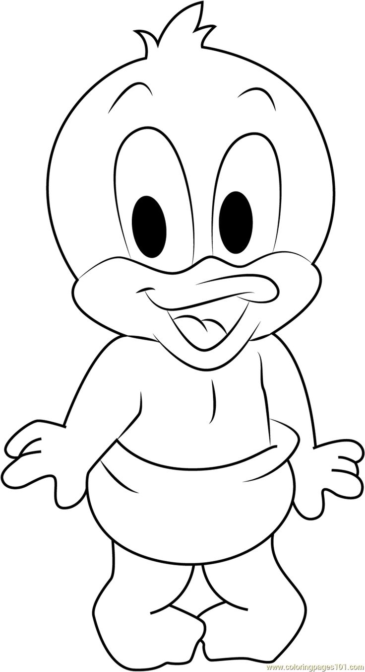 Happy baby looney tunes coloring page for kids