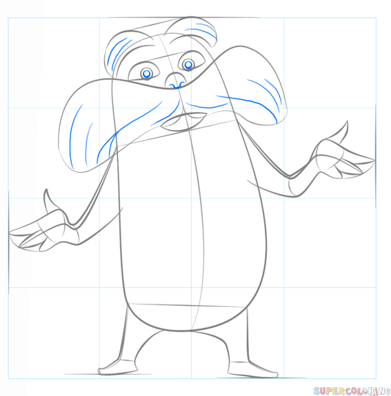 How to draw the lorax step by step drawing tutorials
