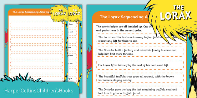 Sequencing activity to support the teaching of the lorax