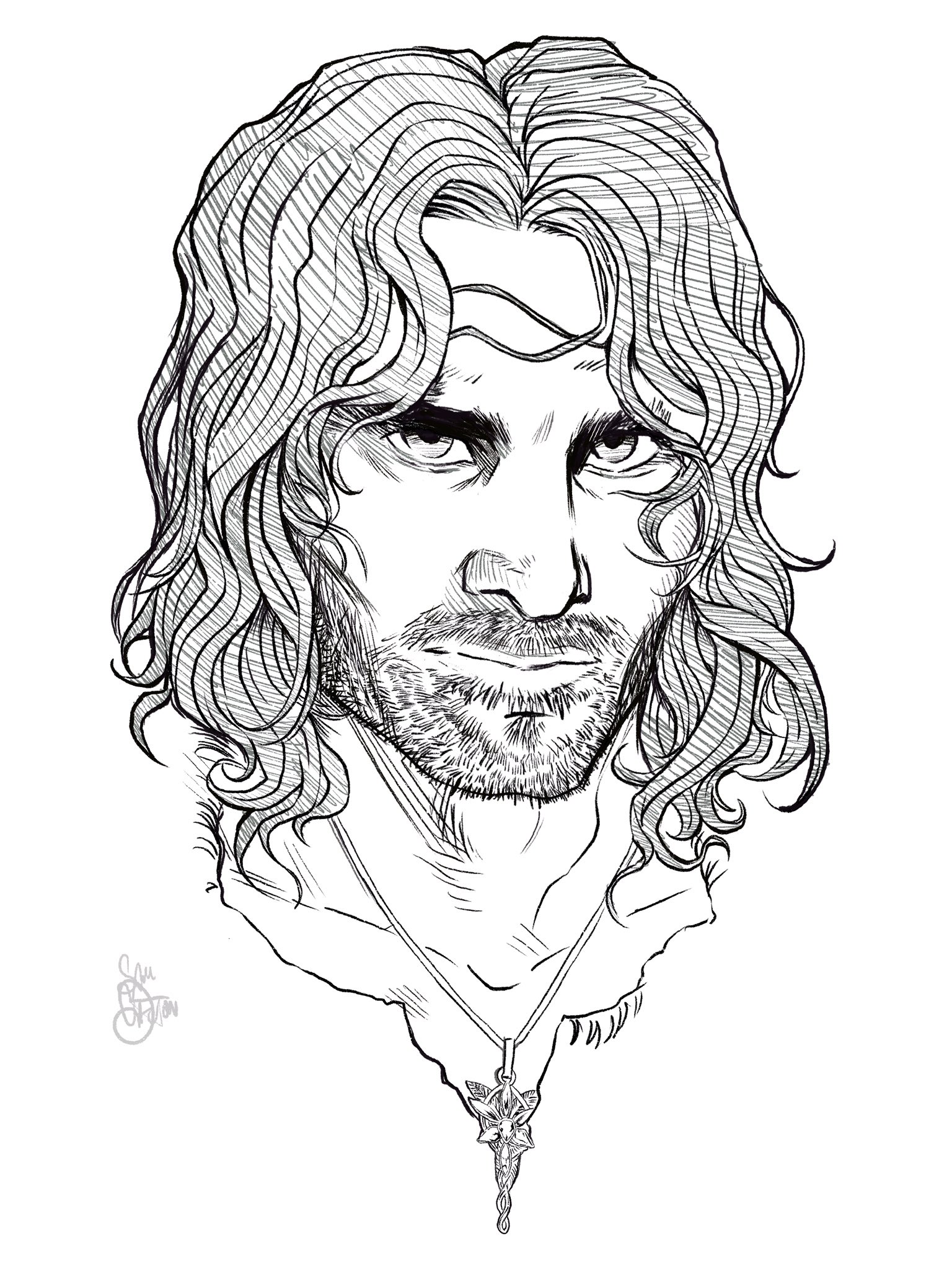 Aragorn elessar sketch rlotr