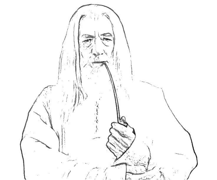 Online coloring pages coloring page gandalf the lord of the rings download print coloring page