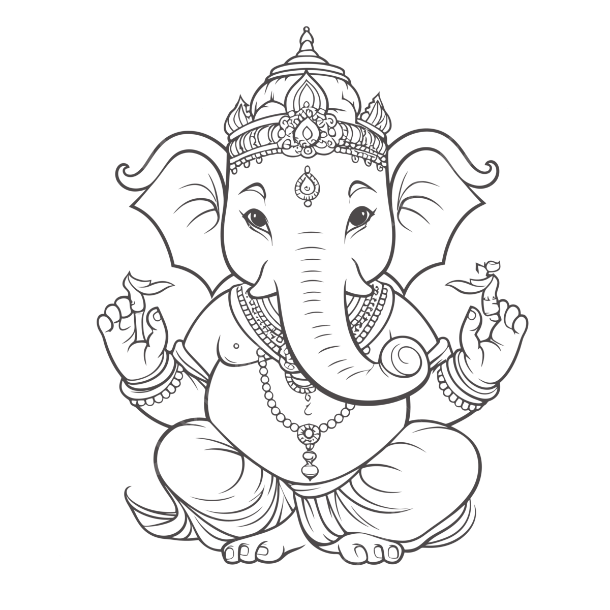 Hindu lord ganesha coloring page outline sketch drawing vector wing drawing ring drawing color drawing png and vector with transparent background for free download