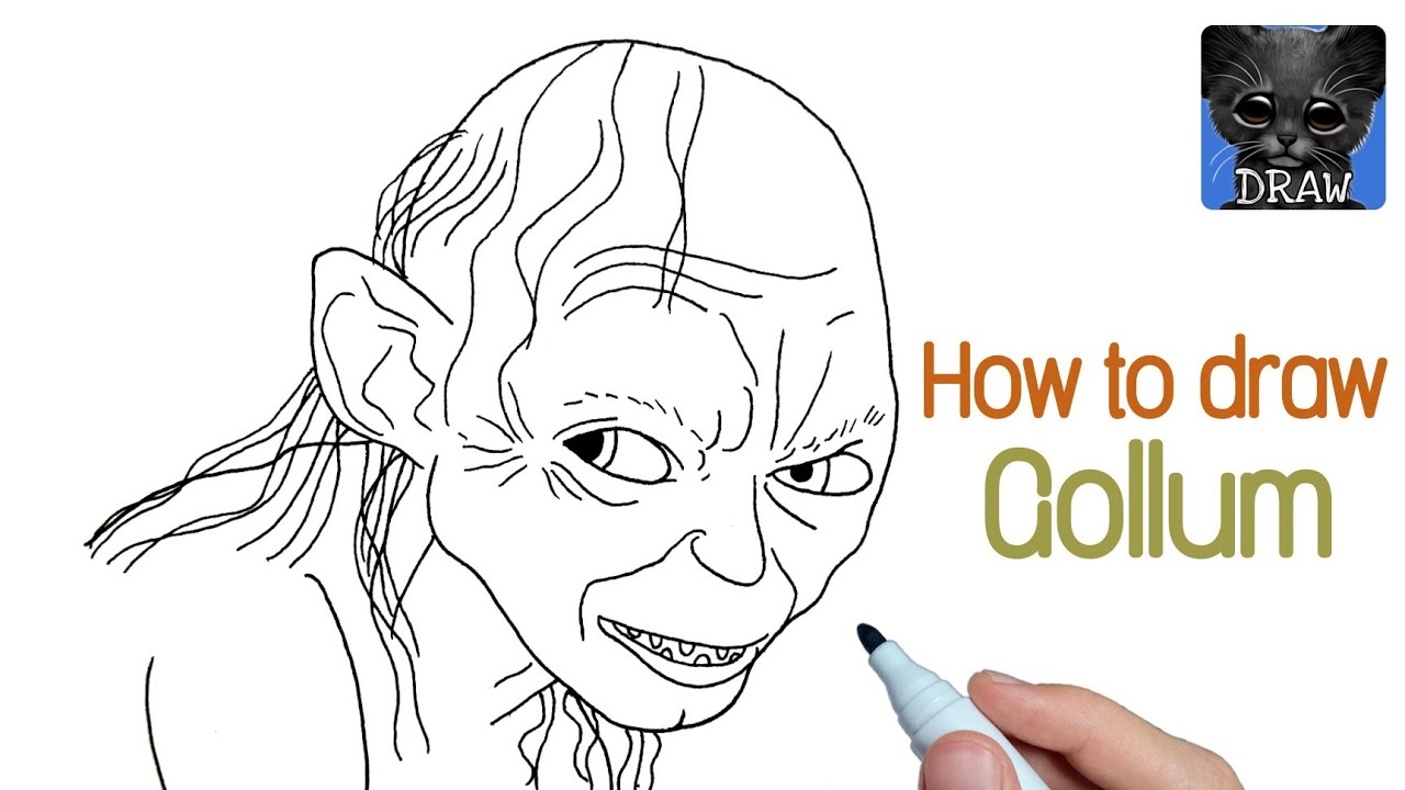 How to draw gollum from lord of the rings lotr