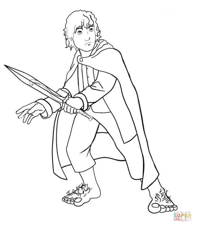 Frodo coloring page free printable coloring pages