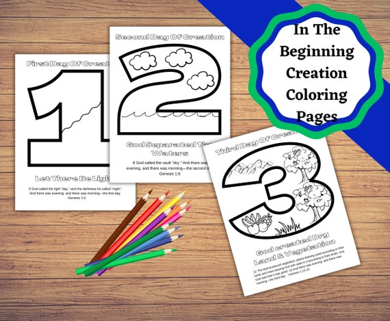 Pãginas imprimibles para colorear de la biblia de la creaciãn manualidad infantil para los dãas de creaciãn dibujo para colorear de cada uno de los dãas con versos