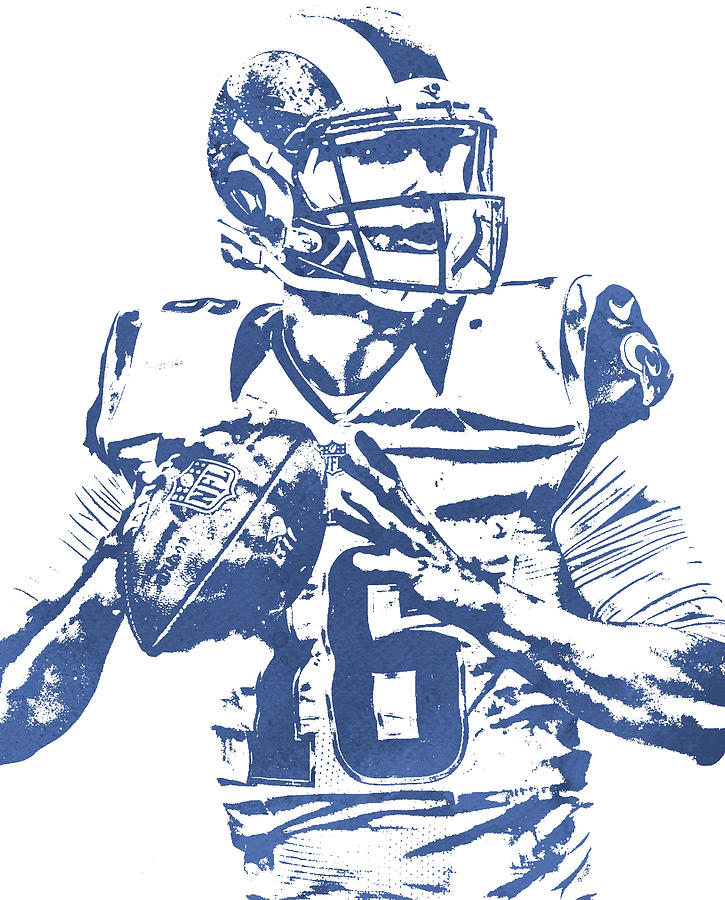 Jared goff los angeles rams water color pixel art mixed media by joe hamilton