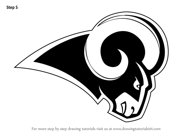 How to draw los angeles rams logo nfl step by step los angeles rams logo los angeles rams step by step drawing
