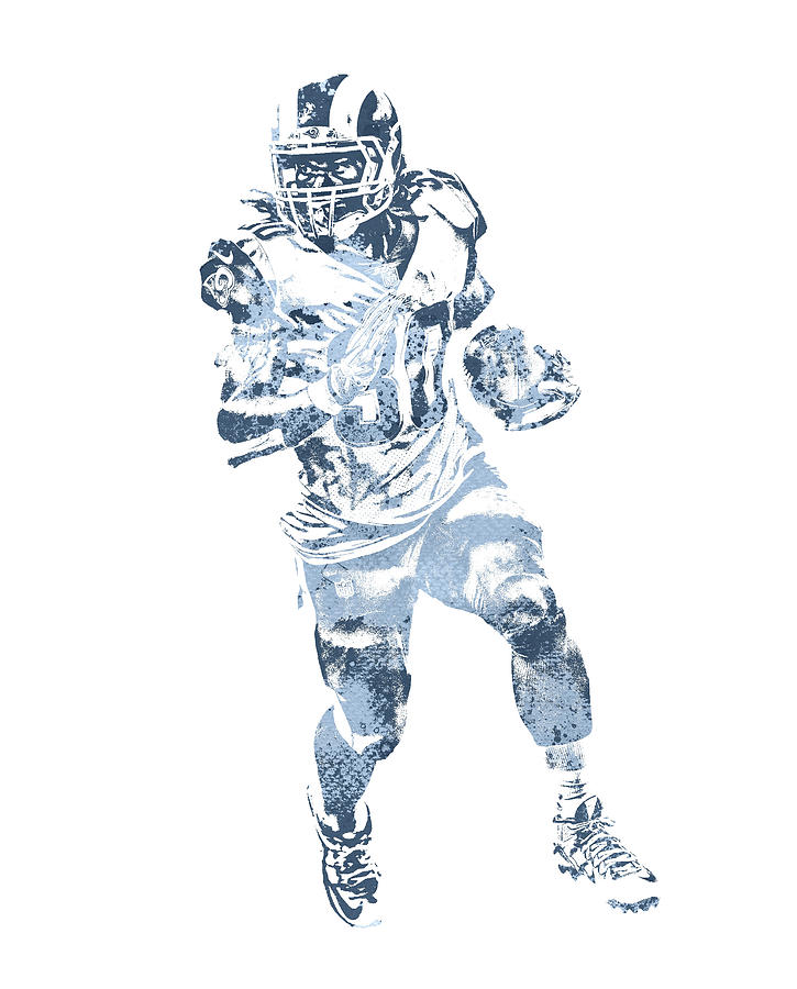 Todd gurley los angeles rams water color pixel art mixed media by joe hamilton