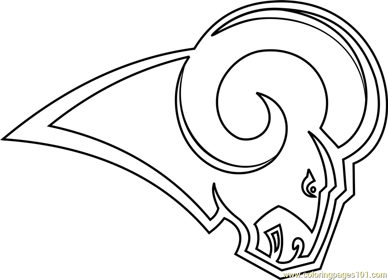 Los angeles rams logo coloring page for kids
