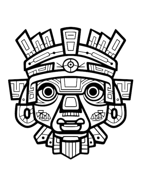 Premium vector ancient wonders to color aztec amp mayan civilization coloring pages