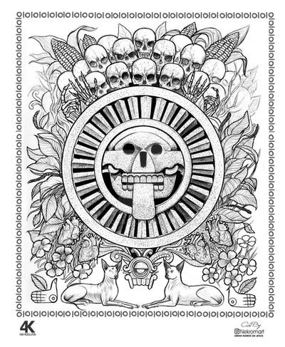 Disco de la muerte azteca by nekromart on