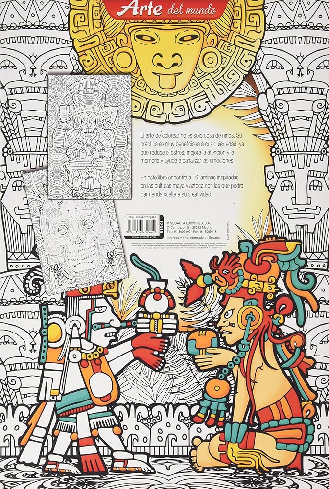 Lãminas de arte azteca y maya para colorear susaeta equipo books