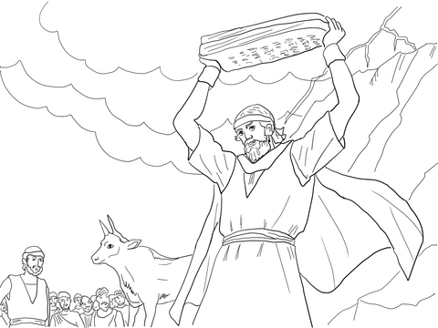 Moses breaking the tablets of law coloring page free printable coloring pages