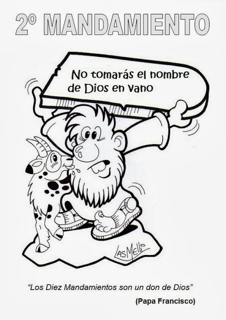 Relialba los mandamientos para colorear