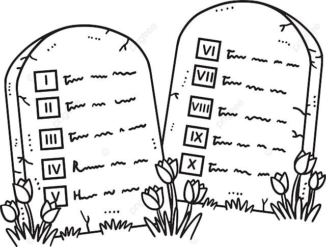 Diez mandamientos cristianos tabletas aislado colorante diseão jãºs vector png colorante diseão jãºs png y vector para dcargar gratis