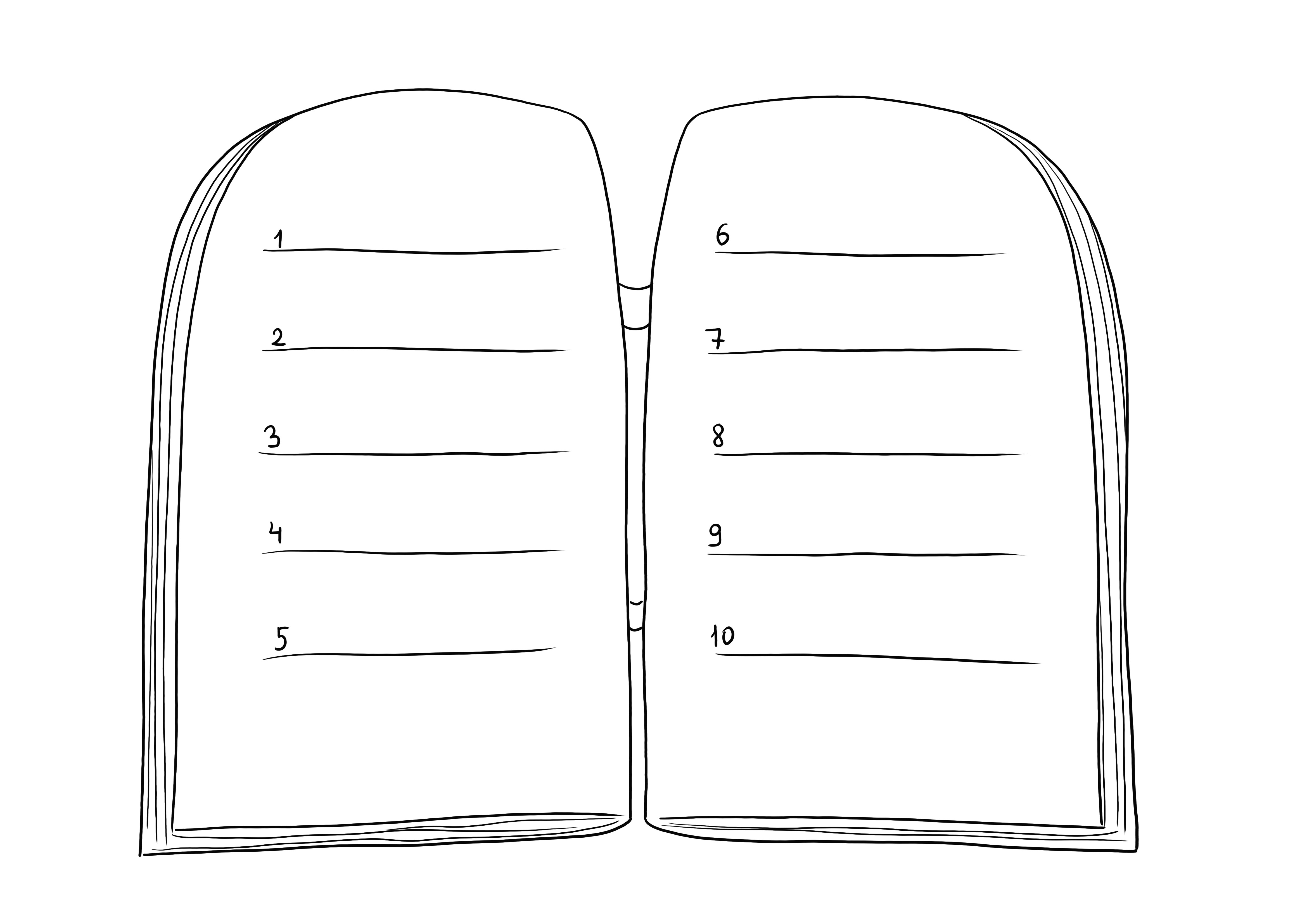 Imagen para colorear de los diez mandamientos imprimible gratis para imprimir o descargar gratis