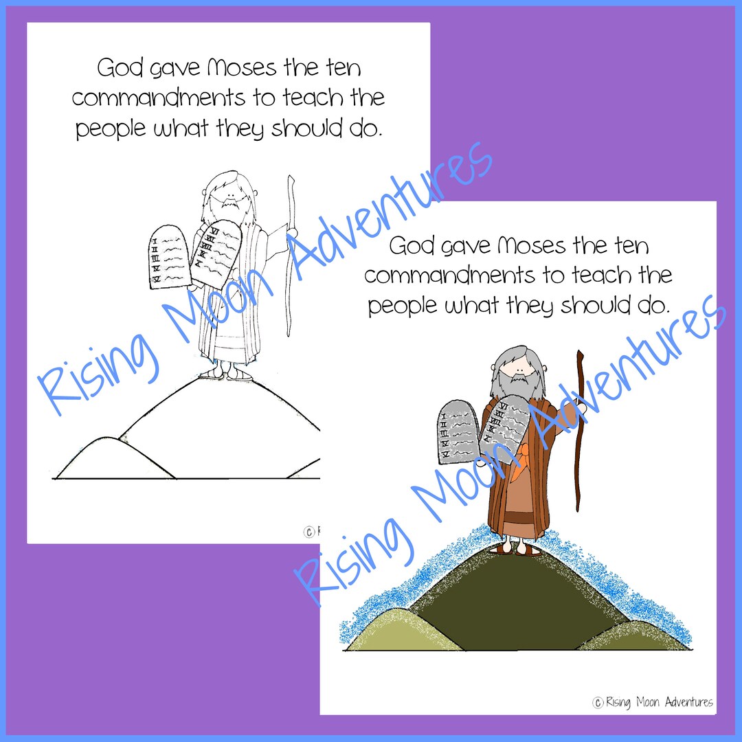 Moisãs y los diez mandamientos dibujo para colorear y pãgina de visualizaciãn en color descargar