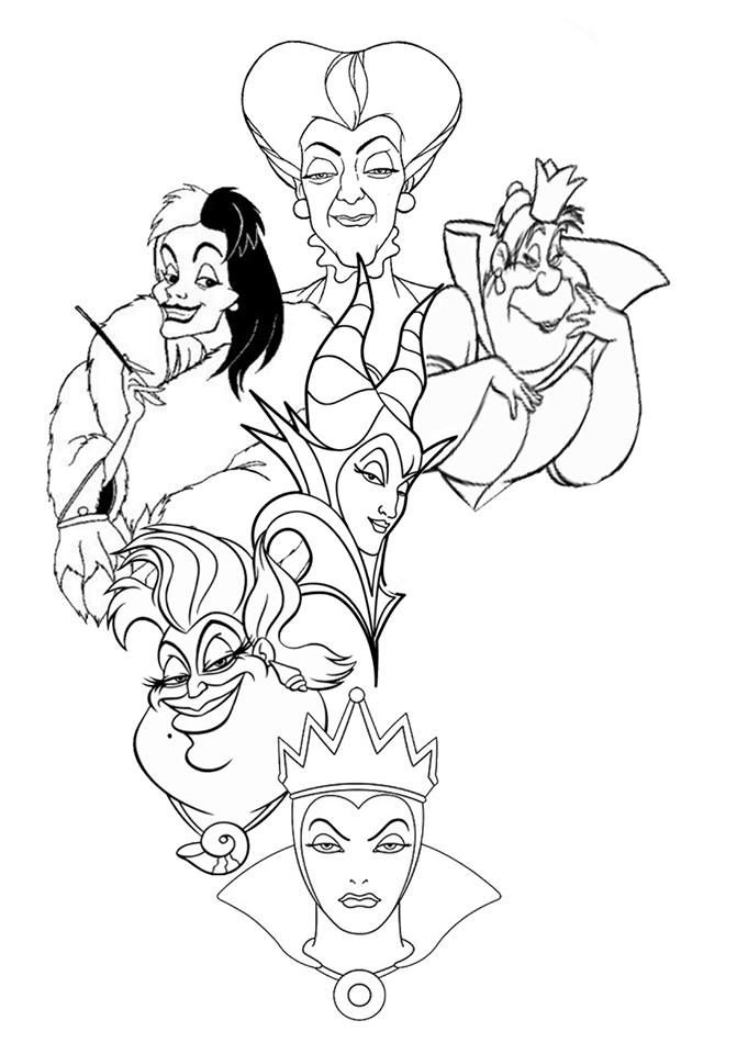 Disney villainesses disney tattoos disney paintings disney coloring pages