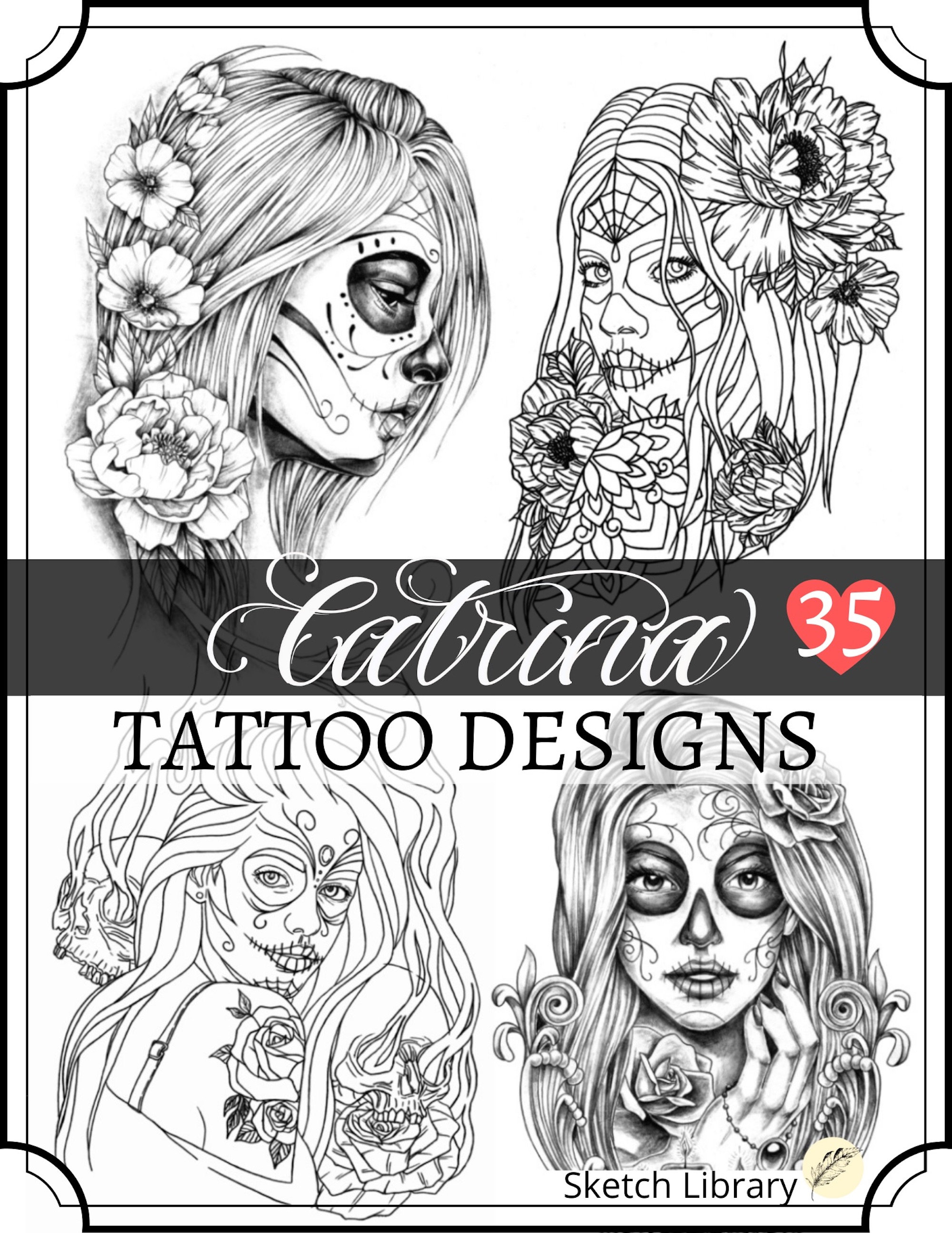 La catrina tattoo design formato jpeg libro digital pinup modelo referencia stencil