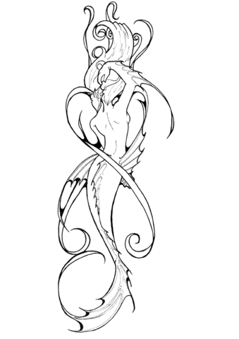Dibujo de tatuaje de sirena para colorear dibujos para colorear imprimir gratis