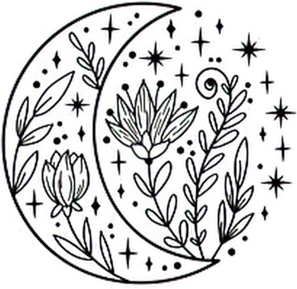 Tatuajes temporales hojas de tatuajes de luna con flores y floal fases lunares pegatinas espirituales de tatuaje para hombres y mujeres x pulgadas belleza y cuidado personal