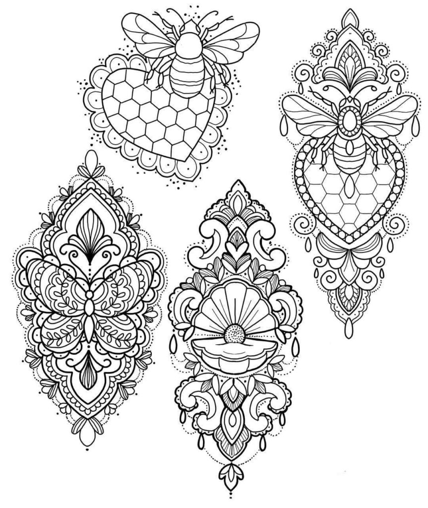 Dibujos de tatuajes para colorear wonder