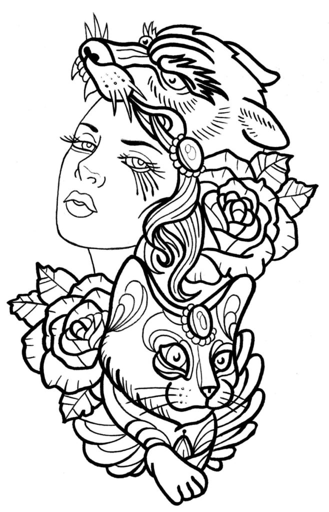 Dibujos de tatuajes para colorear wonder