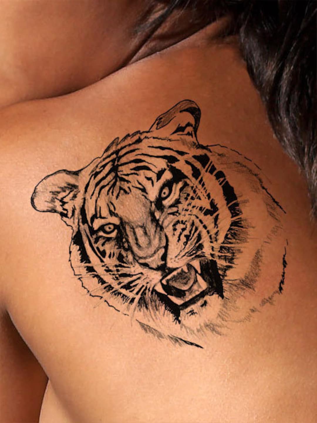 Tatuaje de tigre diseão de tatuaje tatuaje de espalda dibujo de tatuaje descarga instantãnea tatuaje de pecho de art instantly