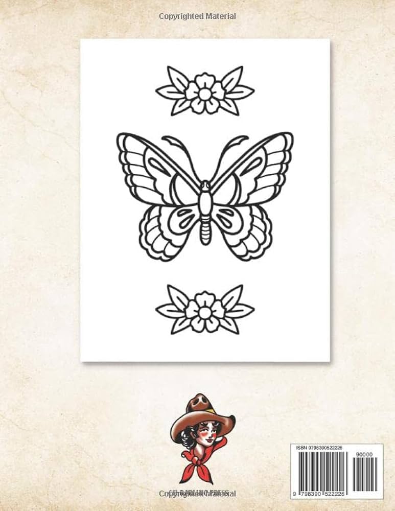 Traditional tattoo coloring book for kids ages