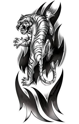 Tatuaje tribal de la manga del tigre â tattoo for a week