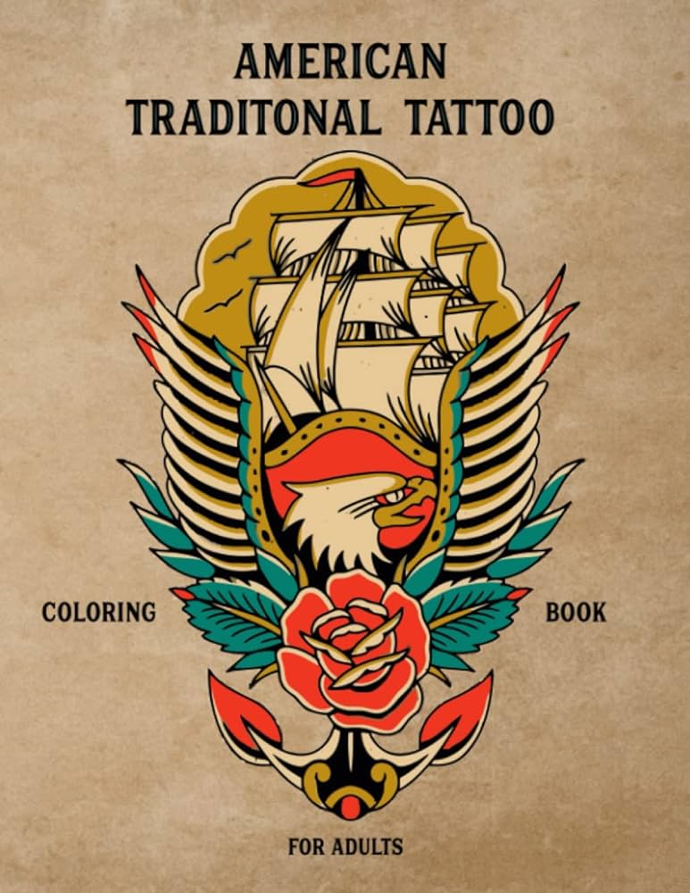 American traditional tattoo coloring book rebellious design for adults press indigo libros