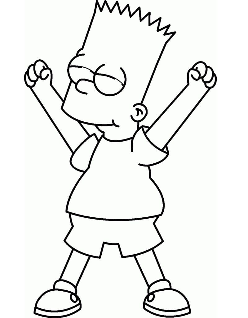 Bart simpson from the simpsons coloring page