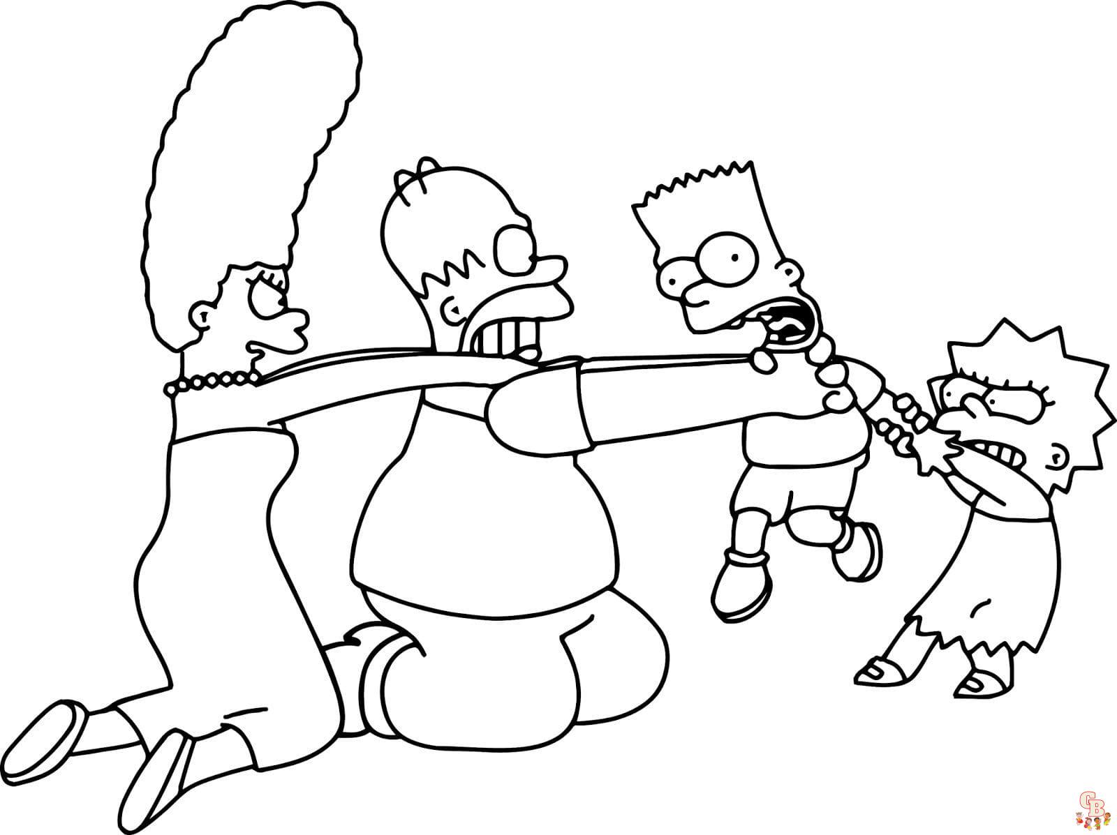 Printable the simpsons coloring pages free for kids and adults