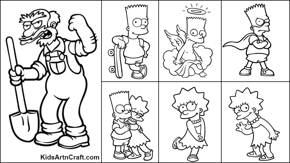 The simpsons coloring pages for kids â free printables