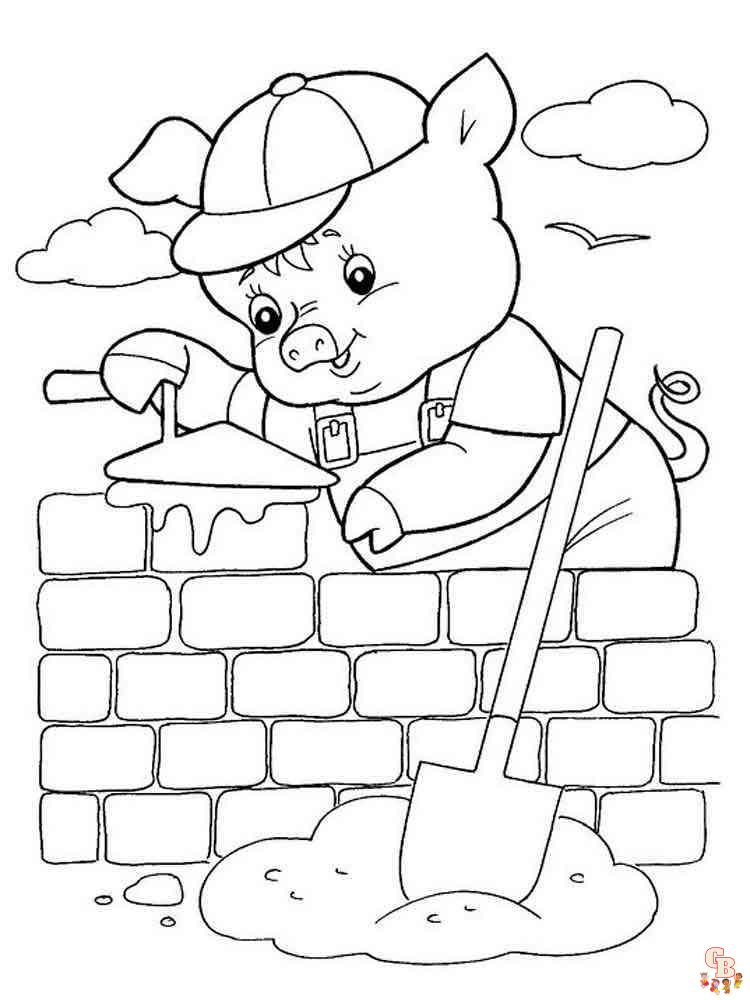 Get creative with three little pigs coloring pages