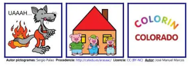 Escuela infantil castillo de blanca los tres cerditos pictogramas