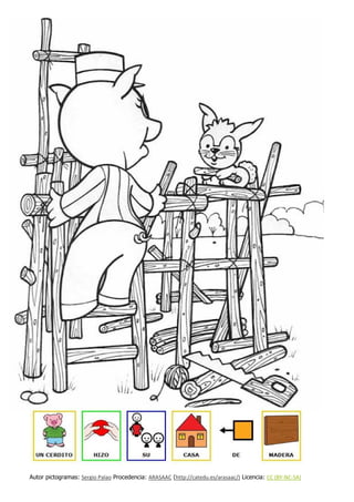 Dibujos para colorear de los tr cerditos con pictogramas do arasaac pdf
